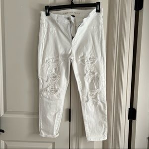 Like new Distressed high rise jegging crop 14S